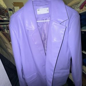 Cute purple leather coat